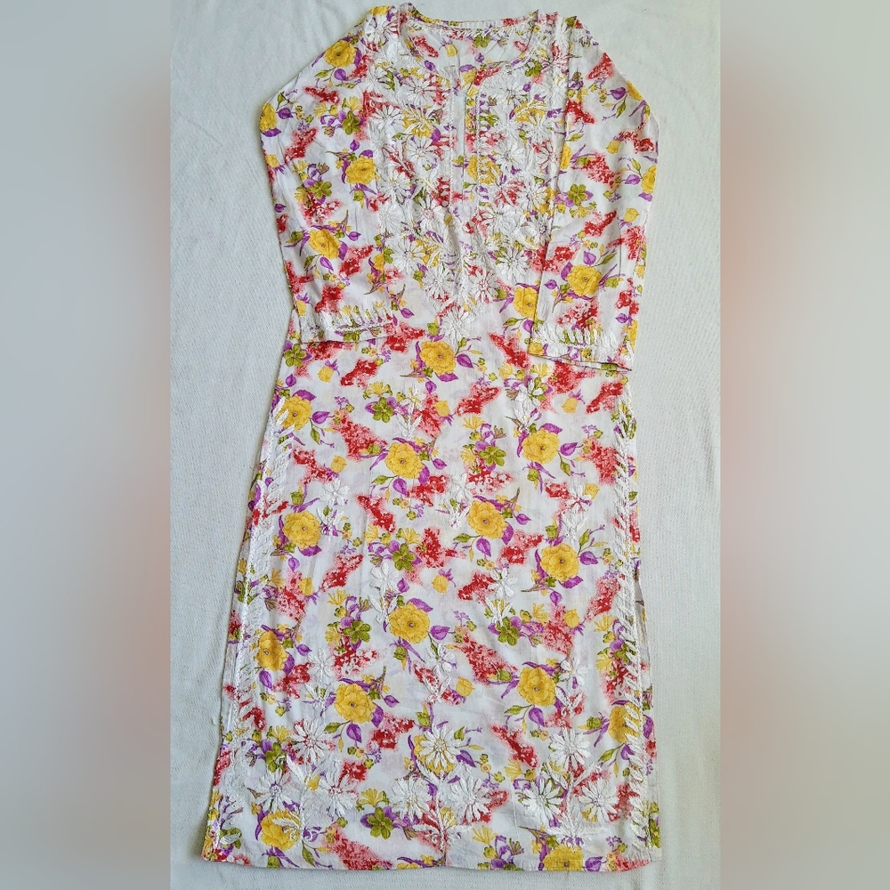 Chikankari cotton kurta